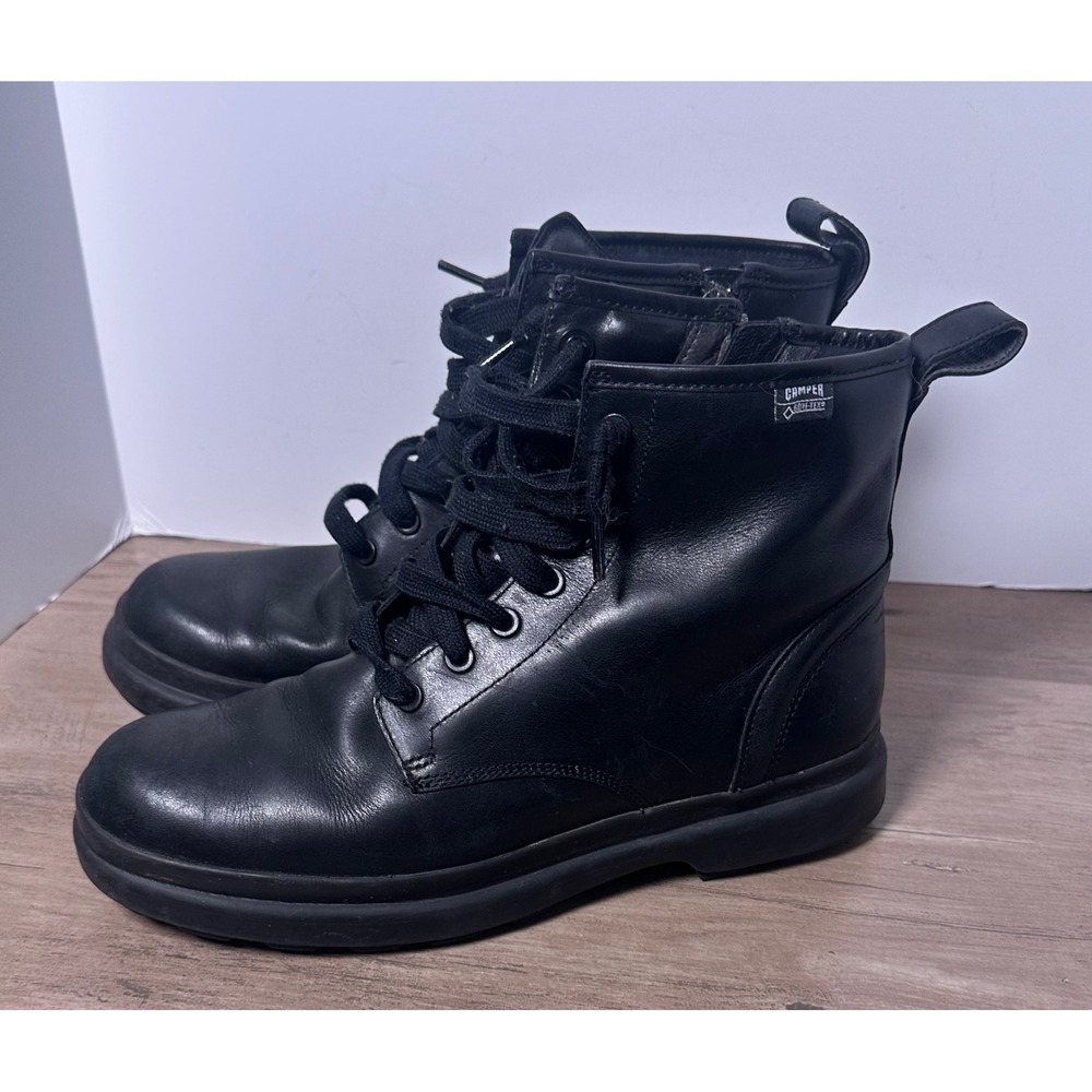 Camper Turtle Black Leather Side Zip Waterproof Chunky Boots EU 41 US‎ 10